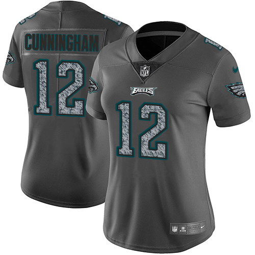 Nike Eagles #12 Randall Cunningham Gray Static Women's Stitched NFL Vapor Untouchable Limited Jersey